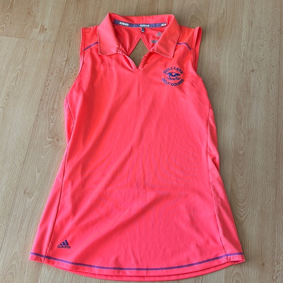 Girls sleeveless adidas neon golf polo - Picture 1 of 5